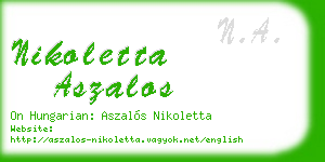 nikoletta aszalos business card